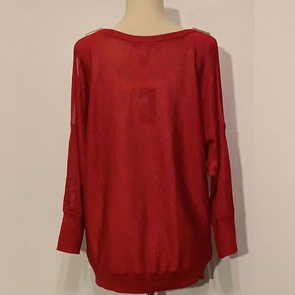 INC woman’s red blouse Resort Luxe M - Picture 4 of 7